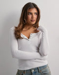 Luna - Camiseta Blanca Luna Acanalada