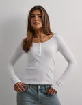 Luna - Camiseta Blanca Luna Acanalada