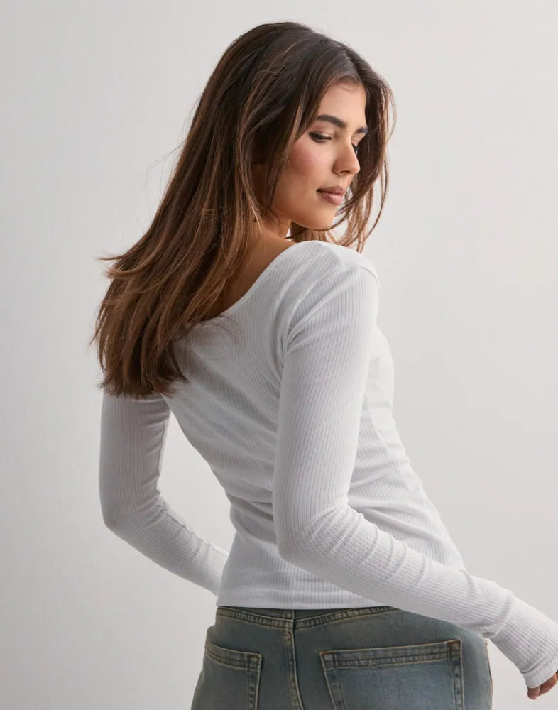 Luna - Camiseta Blanca Luna Acanalada